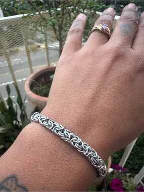 Sterling Silver Byzantine Chain Bracelet